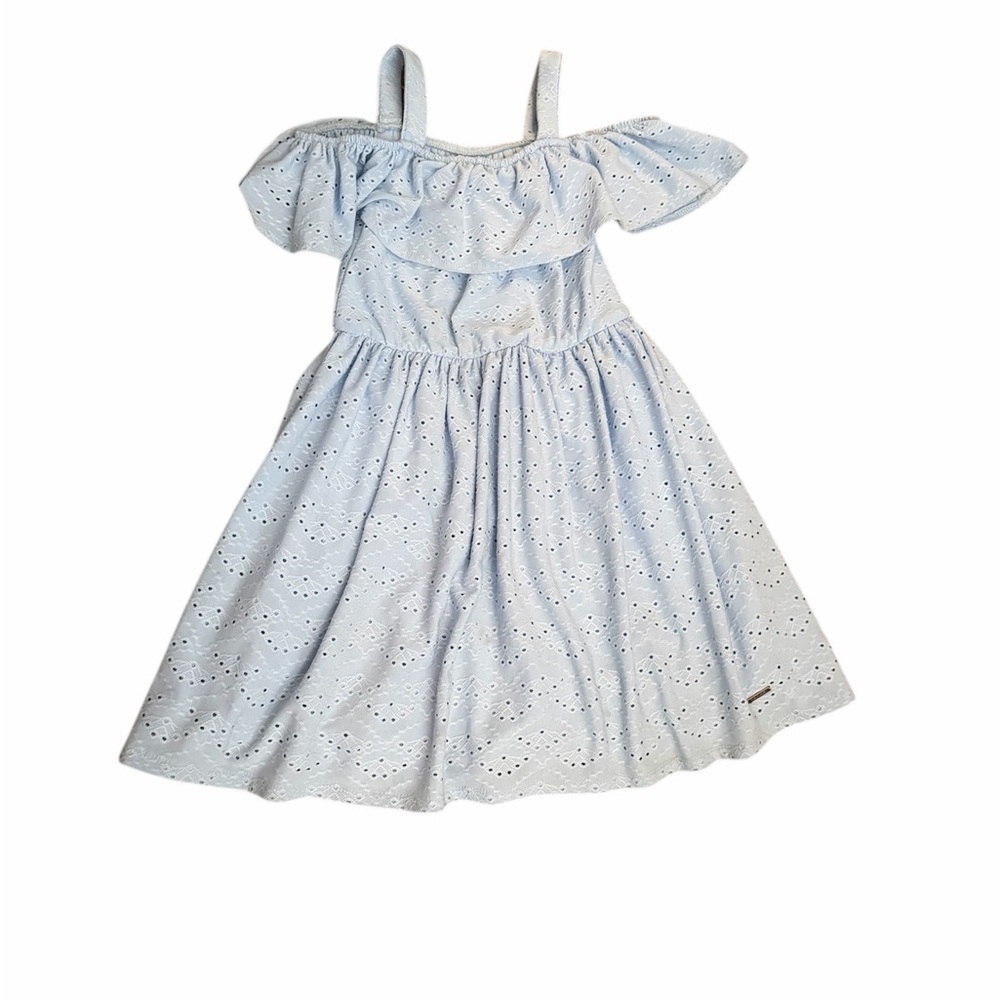 Tahari girls Off-Shoulder Eyelet Dress